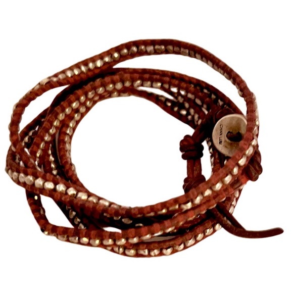 CHAN LUU • Wrap Boho Maroon Brown Leather Bracelet - Picture 3 of 4